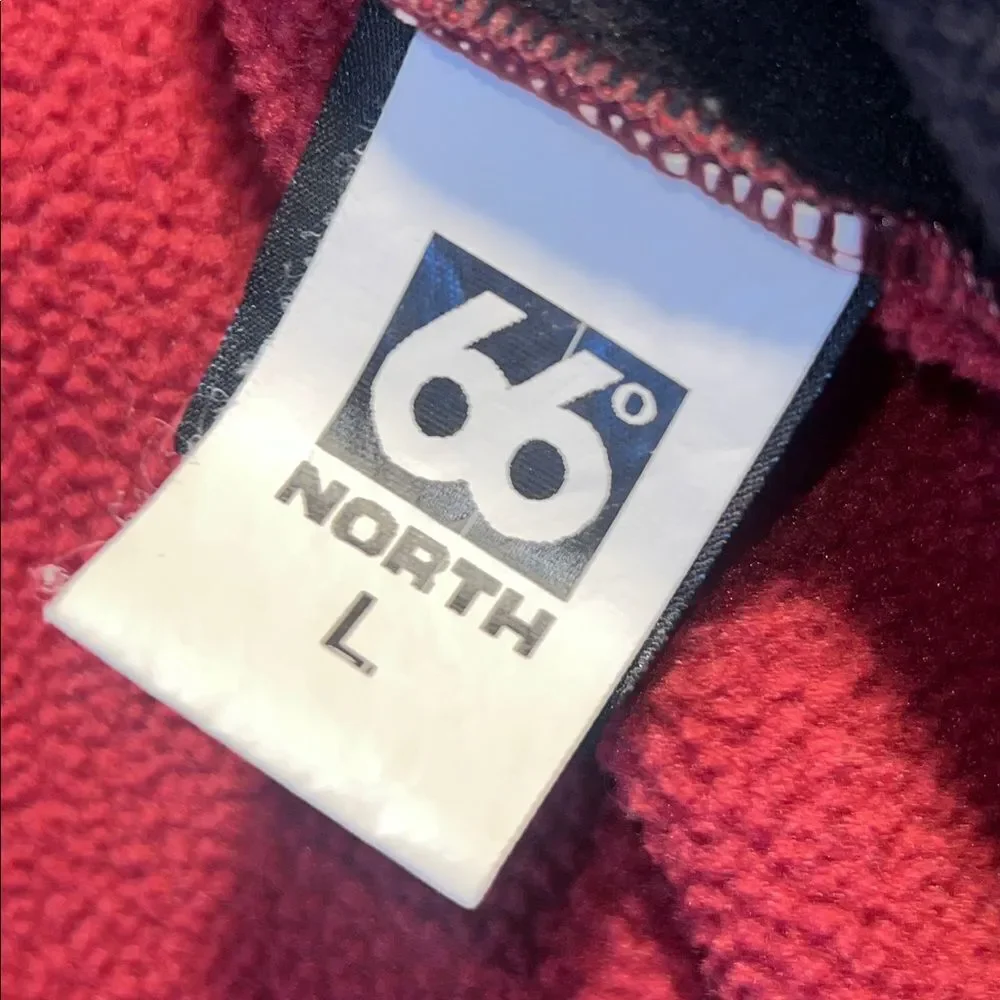 66° NORTH Red and Black Polartec Fleece Zip Jacket- Youth L